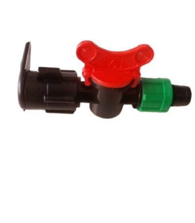 Layflat connector with valve